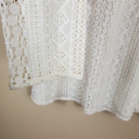 4/$25 Hollister Cream Lace Long Sleeve Blouse Size S - Picture 5 of 10